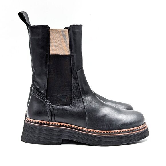 Bueno Women Gizelle Black Leather Stretch Panel Chelsea Boots size 7US EUR37 - Picture 9 of 9